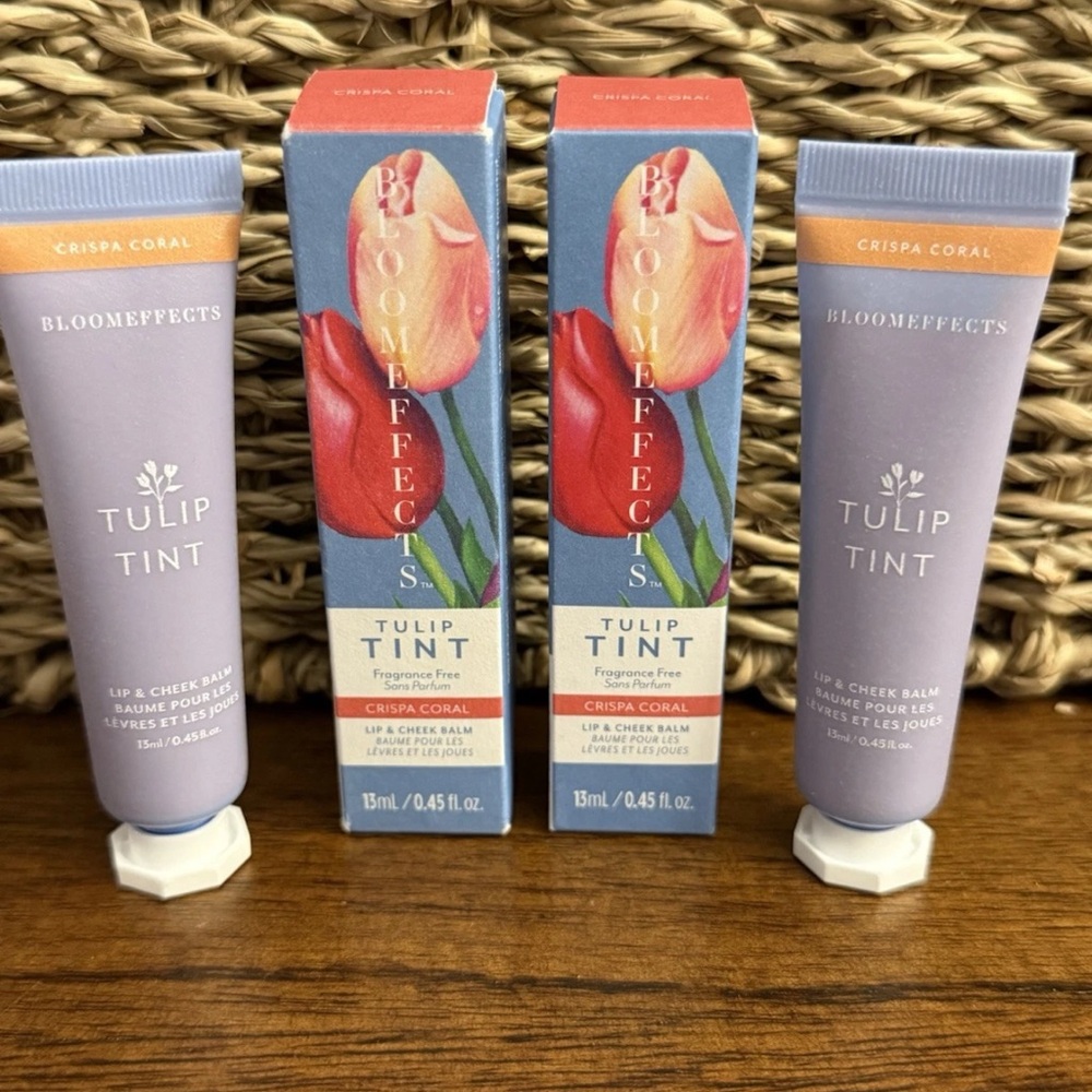 Set of 2 Bloomeffects Tulip Tint Lip & Cheek Balm in Crispa Coral 0.45 Fl Oz ea